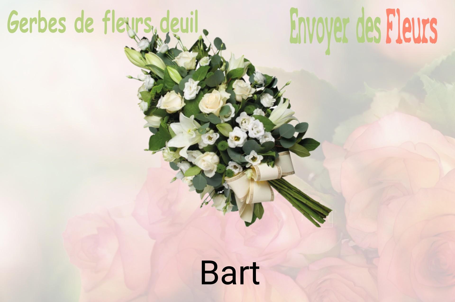 Gerbe de fleurs de deuil livrée à Bart